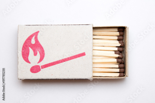 Matchbox on white background