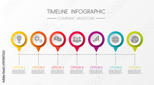 Timeline infographic - company milestone. Vector.