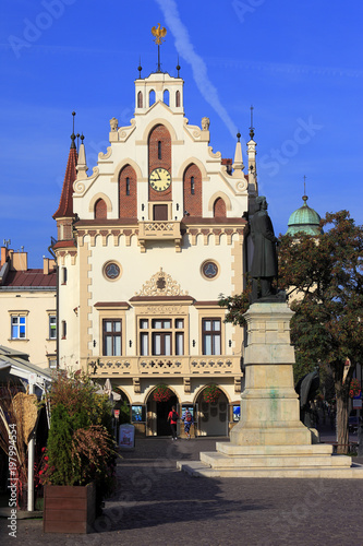 Historical quarter of Rzeszow, Poland - city hall and old town market square