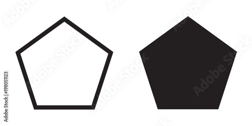 Pentagon icon of vector geometry pentagonal five-sided polygon pentagon line