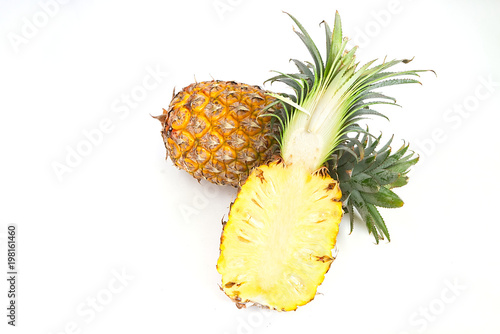 Pineapples on white background