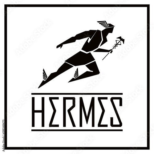 Flying Hermes logo. Vector drawing