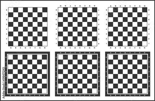chess table, chess board vector set, black and white