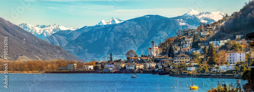 Wunderschöner Blick auf Vira, Gambarogno, Lago Maggiore, Schweiz