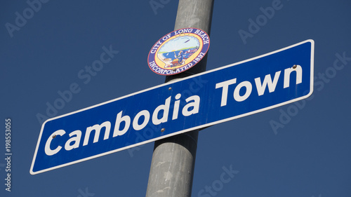 Cambodia Town Neighborhood Sign Long Beach California