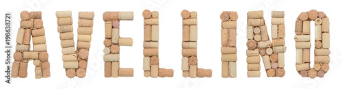 Italian province Avellino made of wine corks Isolated on white background