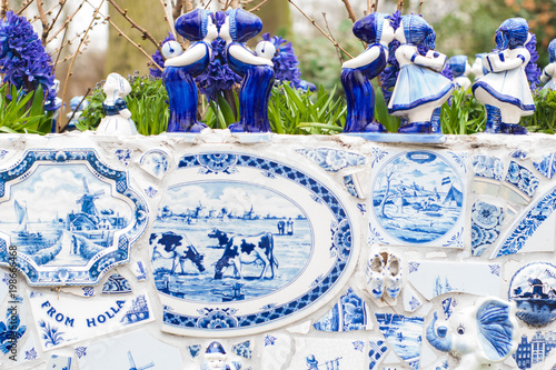 typical symbol of Netherlands, white and blue porcelain