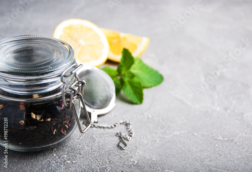 Jar with black tea