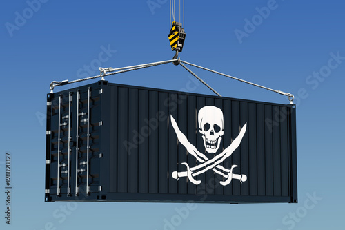 Piracy smuggling concept. 3D rendering