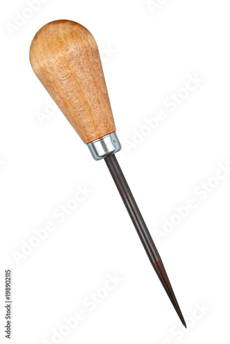 Wooden awl isolated