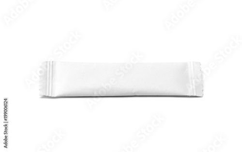 blank packaging sugar paper sachet isolated on white background