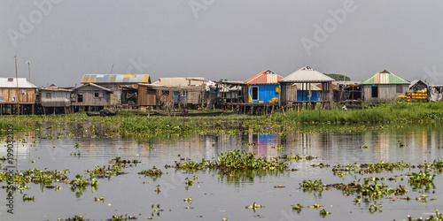 The village of Ganvie ying in Lake Nokoué, near Cotonou in Benin