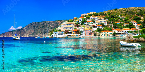 Beautiful Greece series - picturesque colorful village Assos in Kefalonia