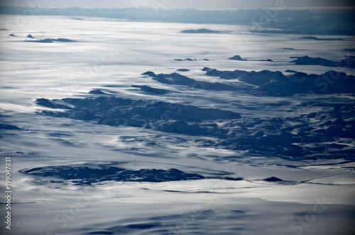 Greenland seen from the airplane window