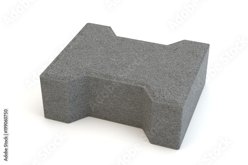 Paving on white background - 3D illustration