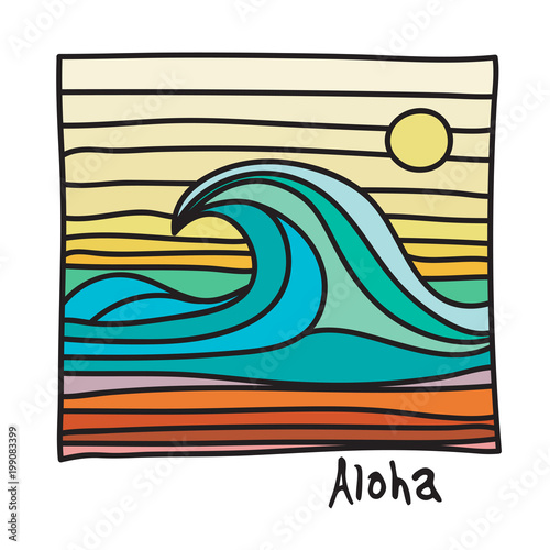 Hawaii beach, surfer poster