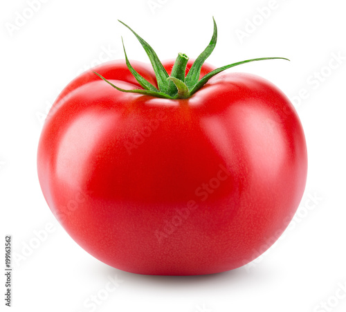 Tomato isolated. Fresh tomato. With clipping path. Full depth of field.