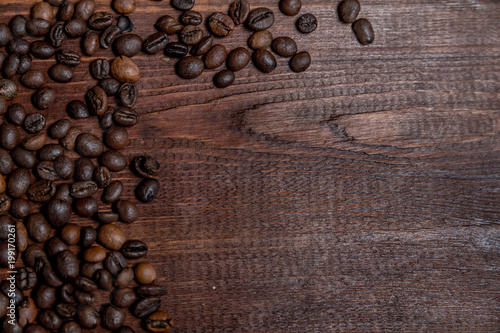 coffee grounds on a wooden surface