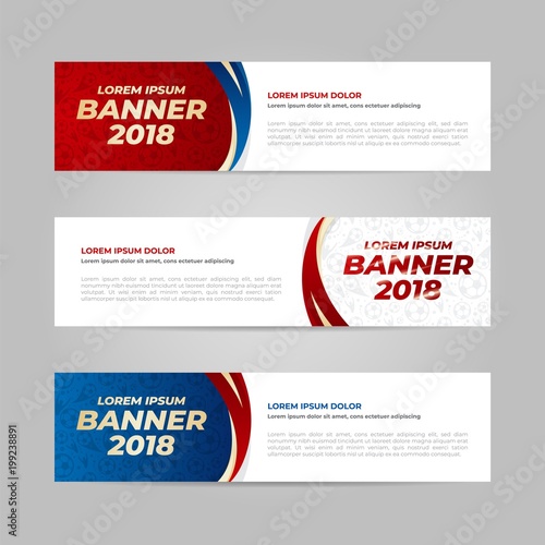 Vector design banner web template for sport event, 2018 trend