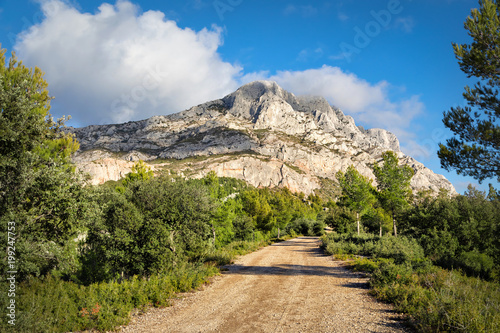 Montagne Sainte-Victoire - a limestone mountain ridge in the south of France close to Aix-en-Provence 