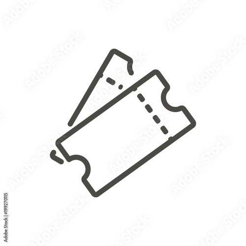 Ticket icon vector. Line raffle ticket symbol.