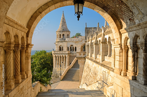 Fishermen's Bastion view through arch. Budapest