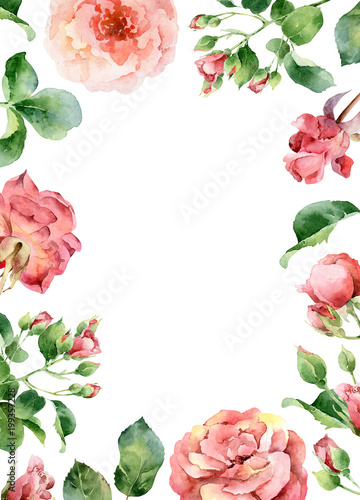 Card design with red roses