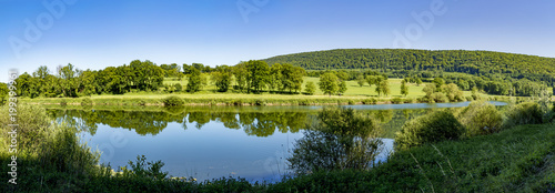  landscape in the french Jura region at river Doubs