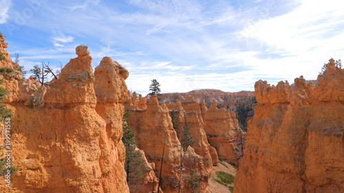 Bryce Canyon With Orange Red Mountains And Cliffs