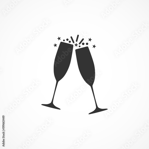 Vector image of the champagne glasses icon.