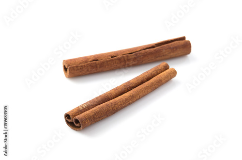 cinnamon stick on white background