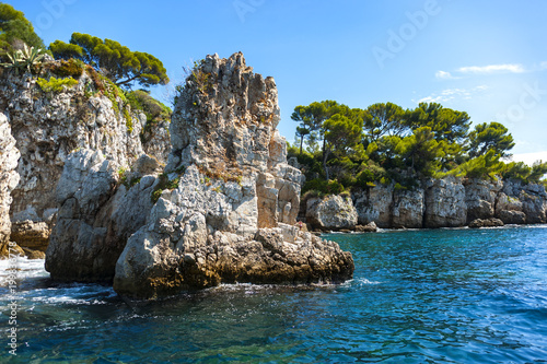 Charming coastline of the Cap d'Antibes in France