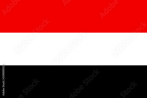 National flag of Yemen country in Western Asia