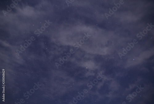 view on cloudy sky with stars at night