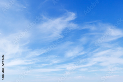 beautiful blue sky with white Cirrus clouds