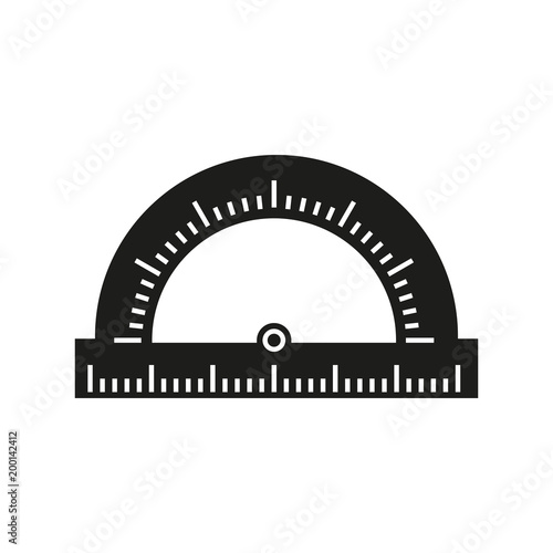 Protractor of school icon