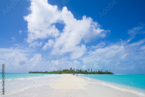 Sunny day on the tropical beach, Kayangel island, Kayangel atoll, Palau, Pacific