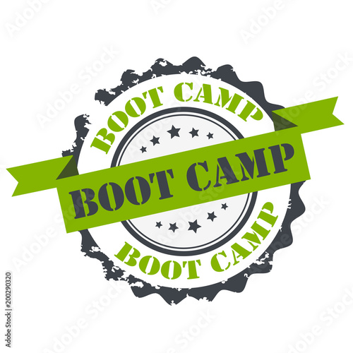Boot camp text green color stamp.sign.seal.logo