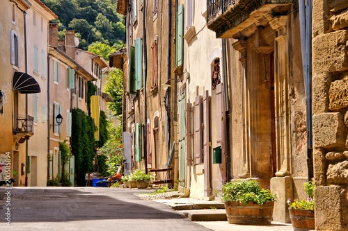 Beautiful old street in the village of Saignon, Provence, southern France