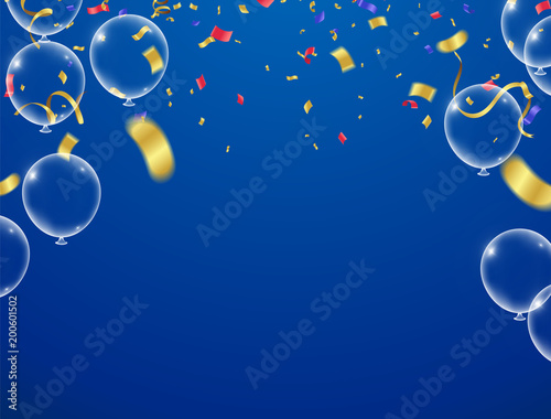 balloon on transparent on star pattern background, Vector illustration. independence day card United States July 4
