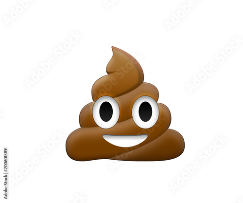 Brown feces with eye and mouth icon