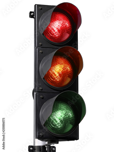 traffic light isolated on white background