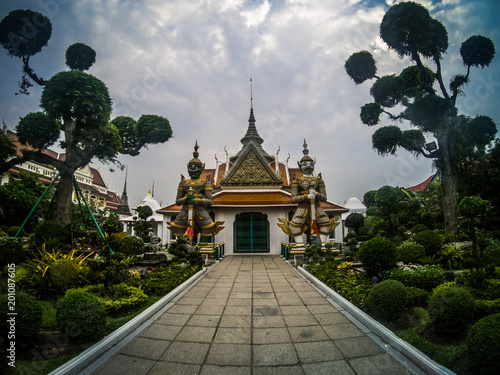 The entrance of the ordination chamber at the Wat Arun, Bangkok, Thailand
