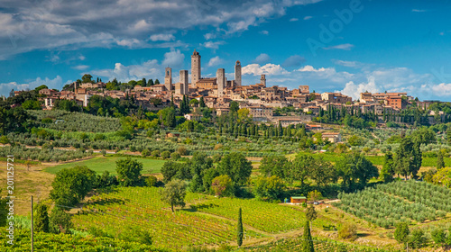 Beautiful view of the medieval town of San Gimignano, Tuscany, Italy