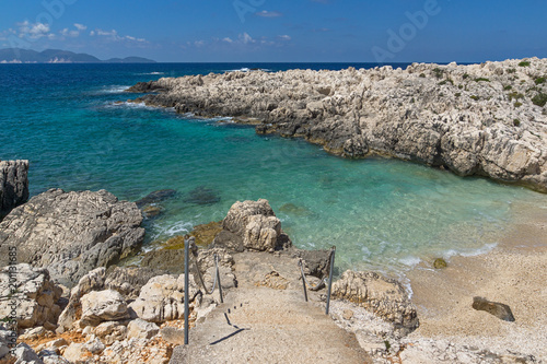 Panorama of Alaties Beach, Kefalonia, Ionian islands, Greece