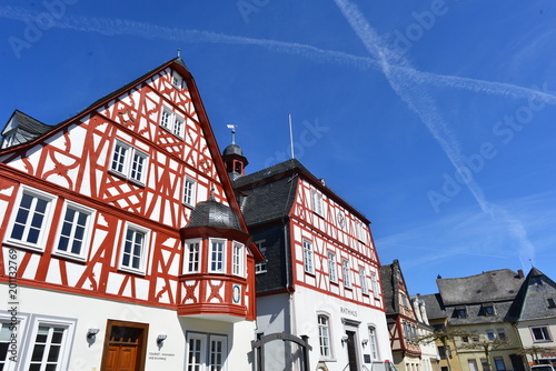 Alte Fachwerhäuser am Marktplatz Kirchberg (Hunsrück) 