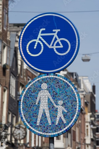 znak ścieżka rowerowa Amsterdam