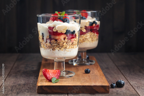 Healthy yogurt parfait.