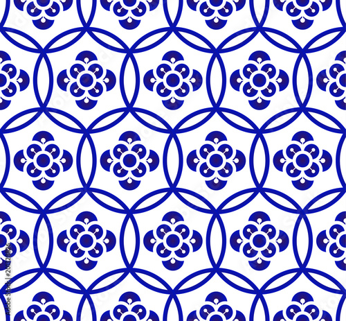 ceramic blue pattern seamless