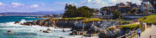 Pacific Grove, California - USA; February 20, 2018; Located between Monterey and Pebble Beach, visitors and residents to Pacific Grove enjoy stunning sea views, Lover's Point Park, Otter's Cove, 500 